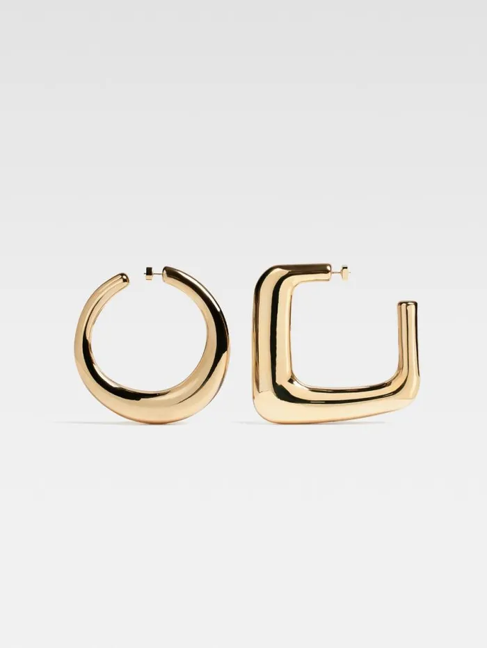JACQUEMUS The Ovalo Large Hoops Earrings Light Gold Women Jewellery