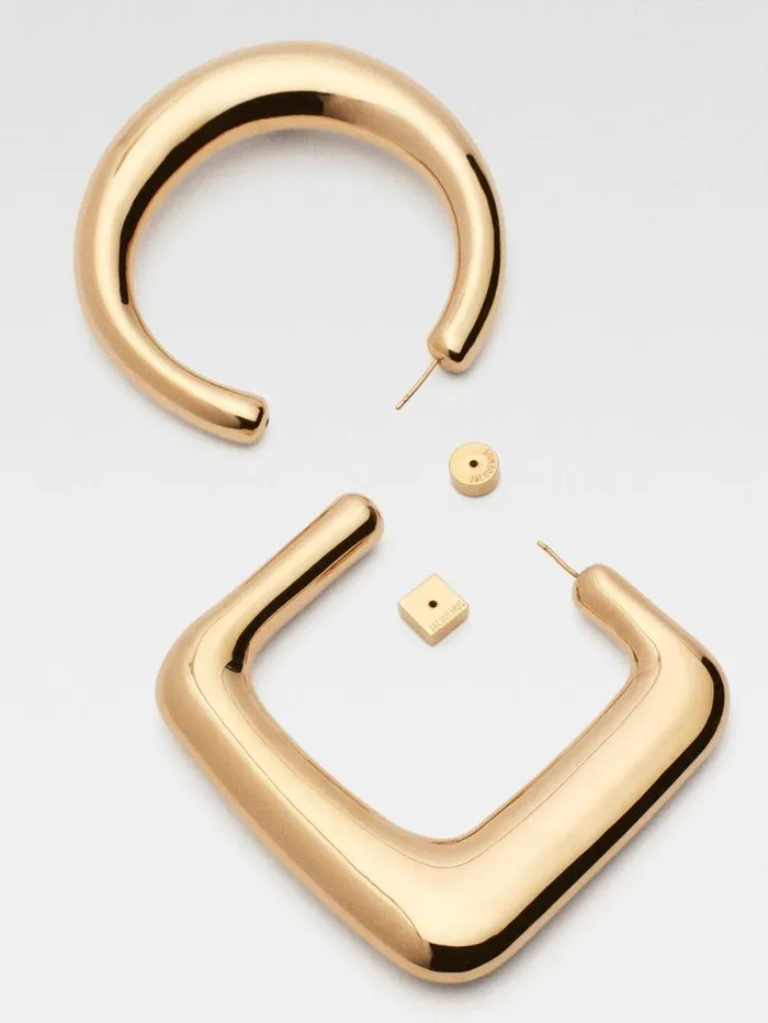 JACQUEMUS The Ovalo Large Hoops Earrings Light Gold Women Jewellery JACQUEMUS The Ovalo Large Hoops Earrings Light Gold Women Jewellery