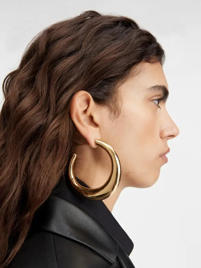 JACQUEMUS The Ovalo Large Hoops Earrings Light Gold Women Jewellery JACQUEMUS The Ovalo Large Hoops Earrings Light Gold Women Jewellery