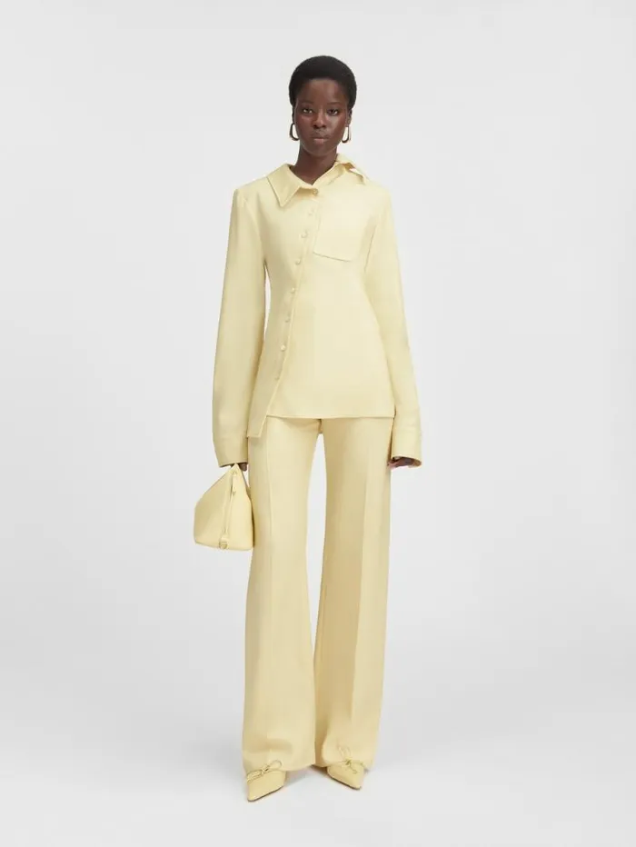 JACQUEMUS The Pablo Shirt Pale Yellow Women Tops and Shirts