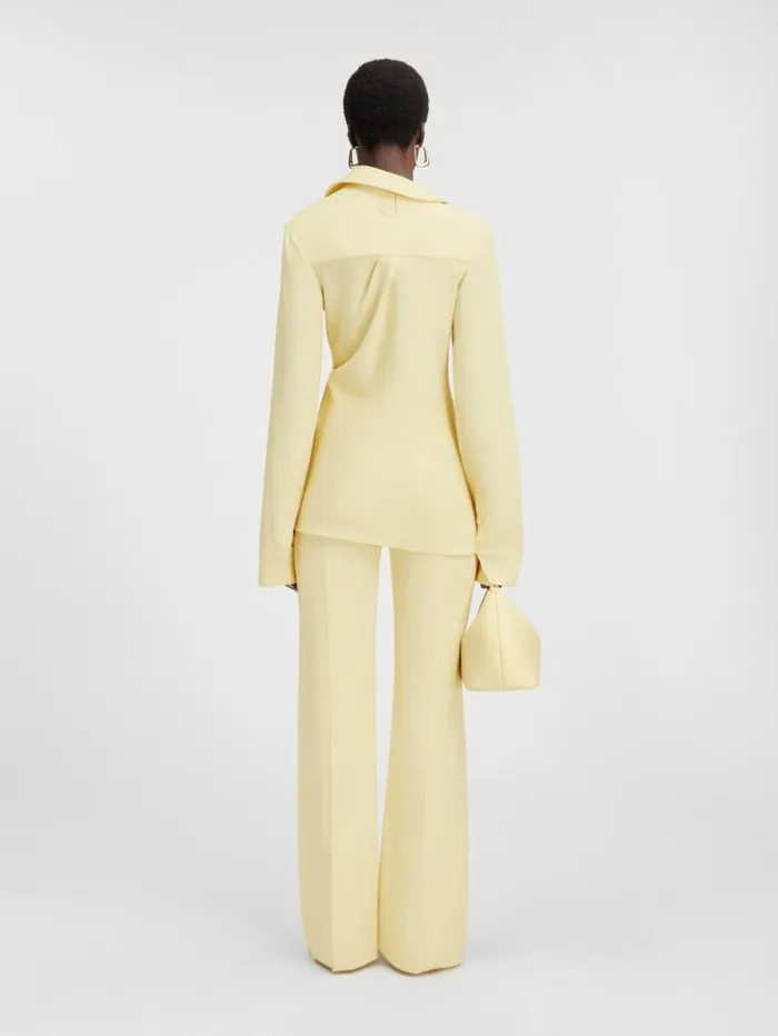 JACQUEMUS The Pablo Shirt Pale Yellow Women Tops and Shirts JACQUEMUS The Pablo Shirt Pale Yellow Women Tops and Shirts