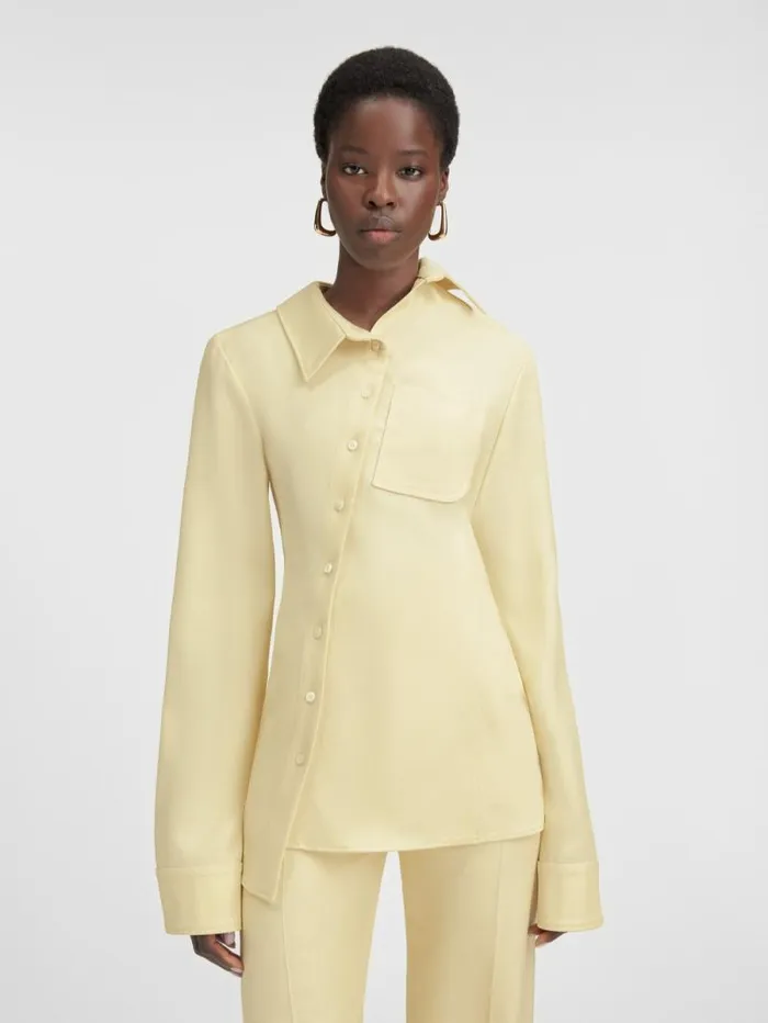 JACQUEMUS The Pablo Shirt Pale Yellow Women Tops and Shirts JACQUEMUS The Pablo Shirt Pale Yellow Women Tops and Shirts