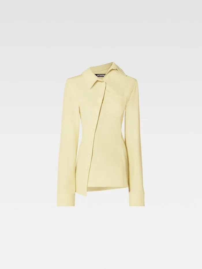 JACQUEMUS The Pablo Shirt Pale Yellow Women Tops and Shirts JACQUEMUS The Pablo Shirt Pale Yellow Women Tops and Shirts