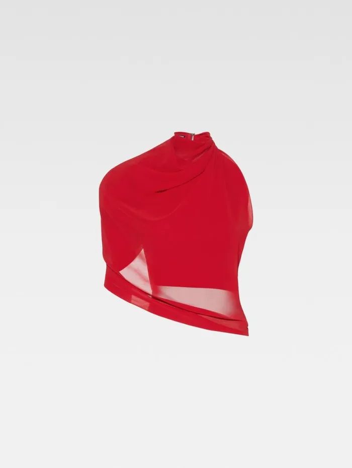 JACQUEMUS The Pablo Top Red Women Tops and Shirts JACQUEMUS The Pablo Top Red Women Tops and Shirts