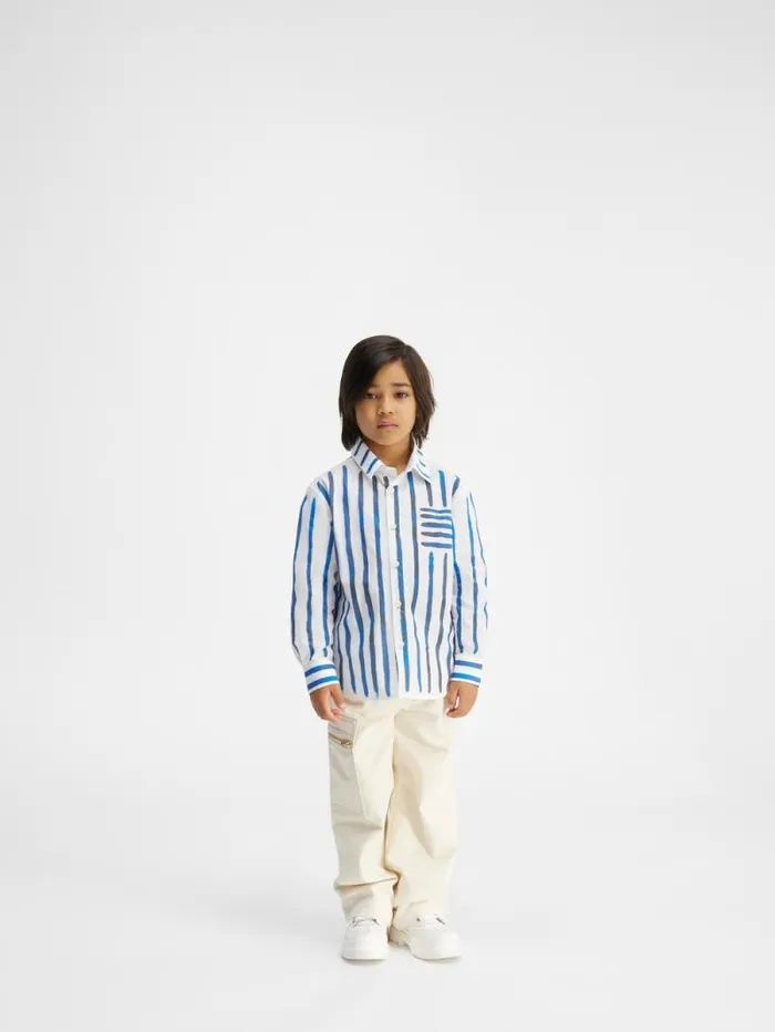 JACQUEMUS The Peinture Kids039 Shirt Print Blue Stripes Kids WomenMen Tops