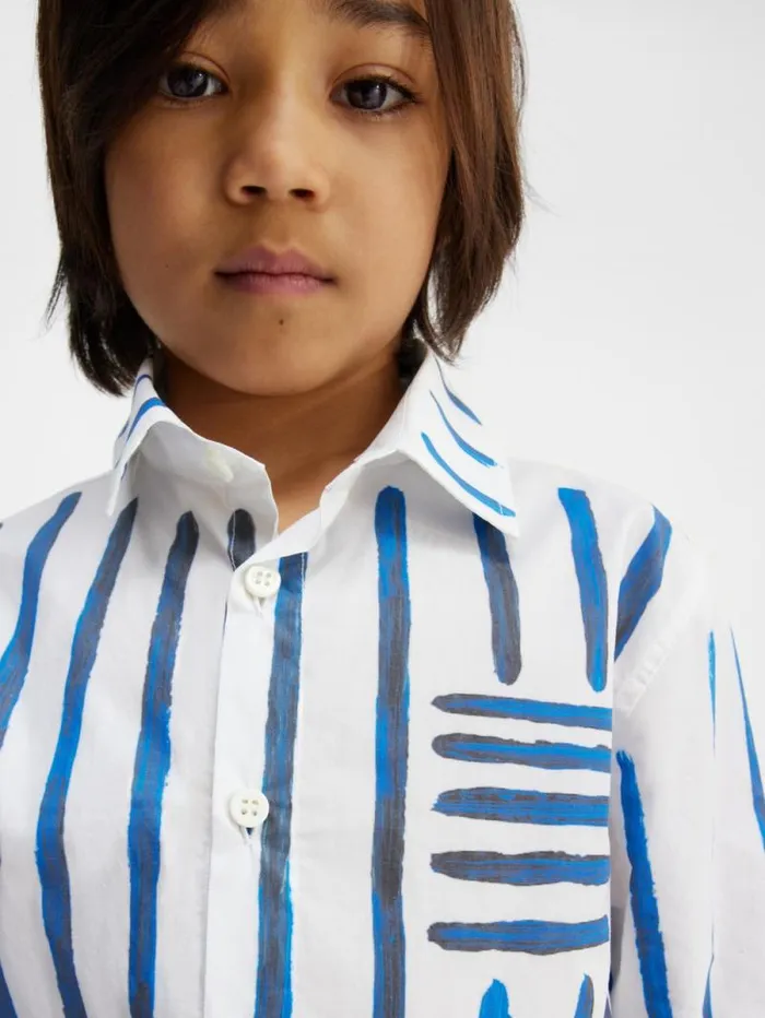 JACQUEMUS The Peinture Kids039 Shirt Print Blue Stripes Kids WomenMen Tops JACQUEMUS The Peinture Kids039 Shirt Print Blue Stripes Kids WomenMen Tops