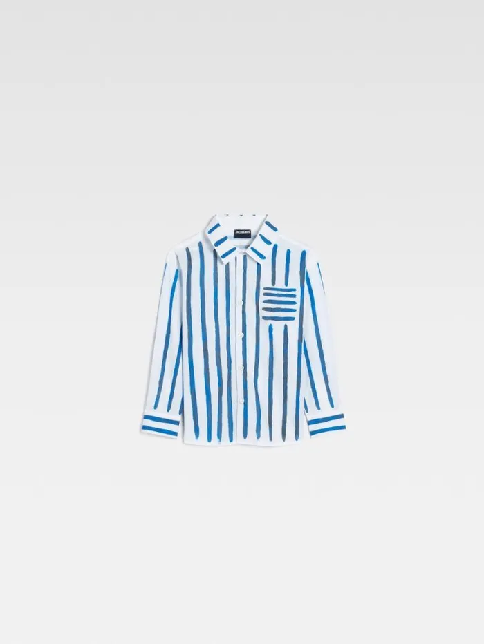 JACQUEMUS The Peinture Kids039 Shirt Print Blue Stripes Kids WomenMen Tops JACQUEMUS The Peinture Kids039 Shirt Print Blue Stripes Kids WomenMen Tops