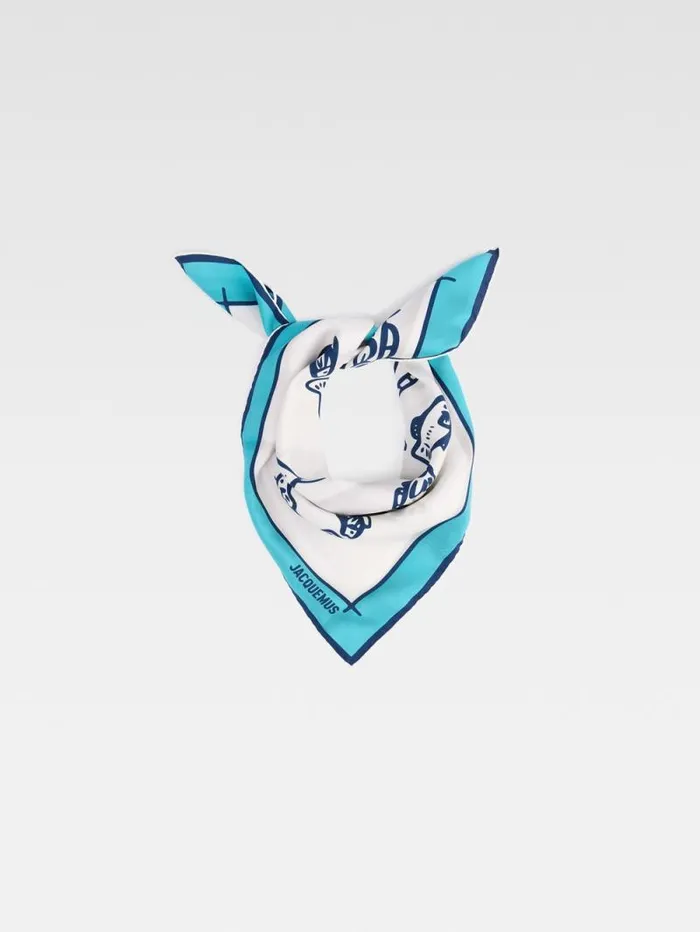 JACQUEMUS The Pesco Bandana Print Capri Fish Blue WomenMen Textile Accessories
