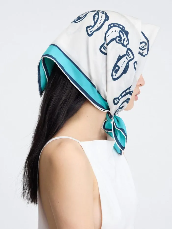 JACQUEMUS The Pesco Bandana Print Capri Fish Blue WomenMen Textile Accessories JACQUEMUS The Pesco Bandana Print Capri Fish Blue WomenMen Textile Accessories