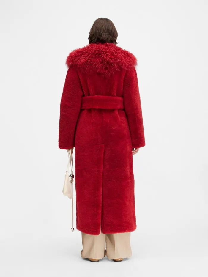 JACQUEMUS The Pilou Long Coat Dark Red Women Coats and Jackets JACQUEMUS The Pilou Long Coat Dark Red Women Coats and Jackets
