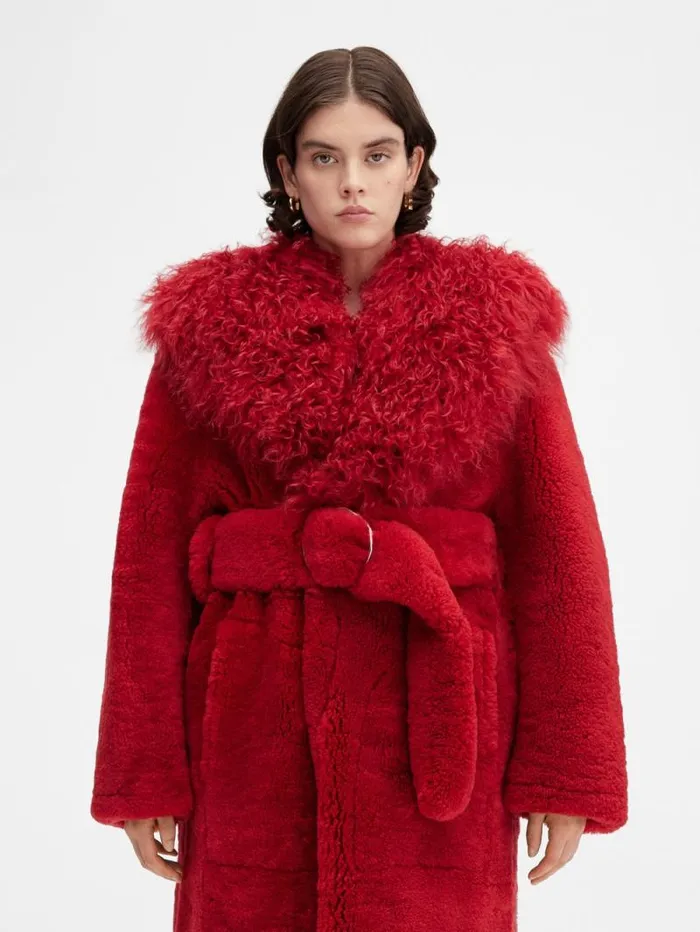 JACQUEMUS The Pilou Long Coat Dark Red Women Coats and Jackets JACQUEMUS The Pilou Long Coat Dark Red Women Coats and Jackets