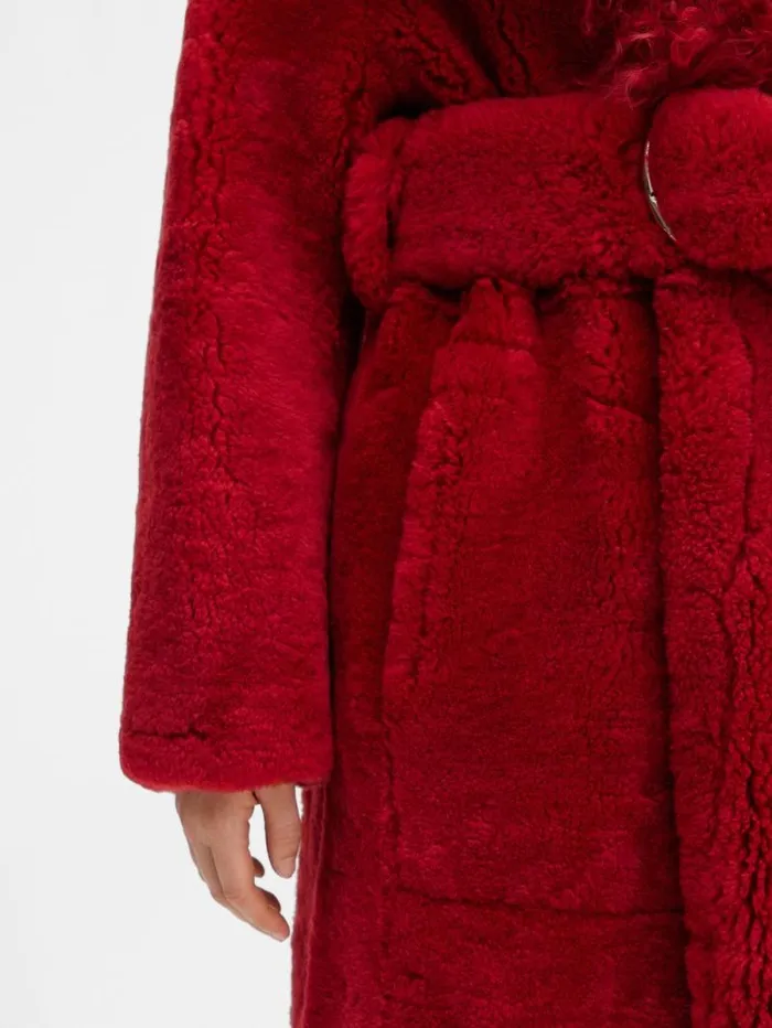 JACQUEMUS The Pilou Long Coat Dark Red Women Coats and Jackets JACQUEMUS The Pilou Long Coat Dark Red Women Coats and Jackets