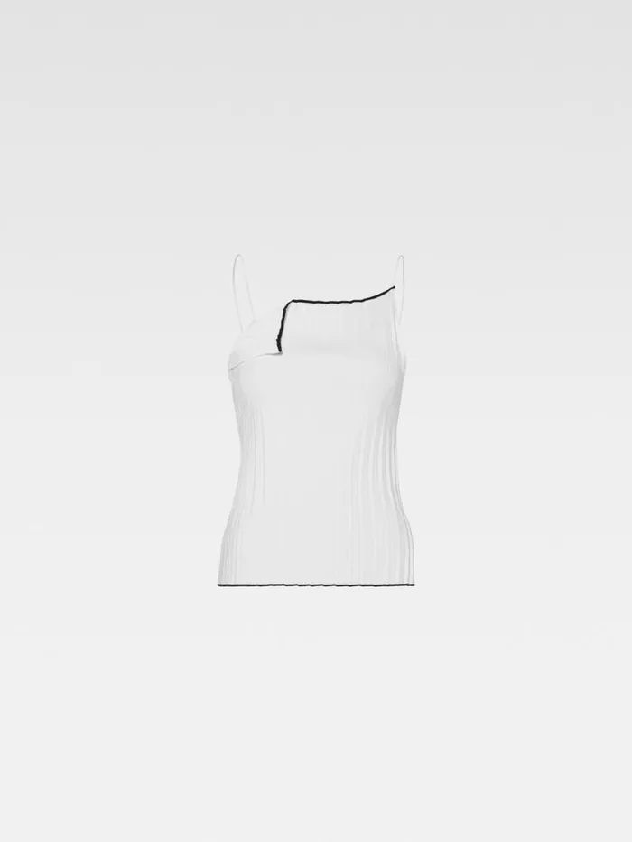 JACQUEMUS The Pleated Knit Top White Women Tops and Shirts JACQUEMUS The Pleated Knit Top White Women Tops and Shirts
