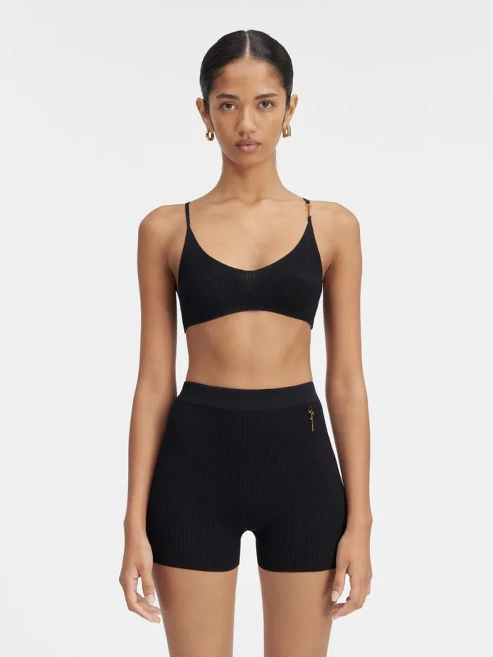 JACQUEMUS The Pral Bra Black Women Tops and Shirts
