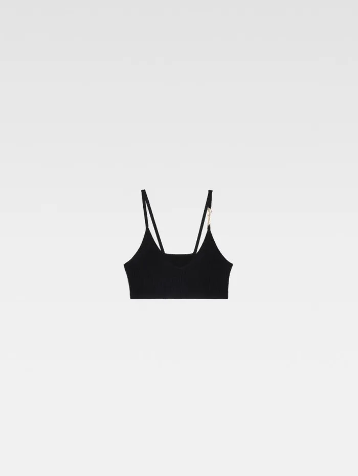 JACQUEMUS The Pral Bra Black Women Tops and Shirts JACQUEMUS The Pral Bra Black Women Tops and Shirts