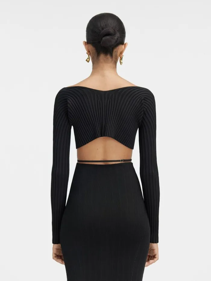 JACQUEMUS The Pral Knit Black Women Knits JACQUEMUS The Pral Knit Black Women Knits