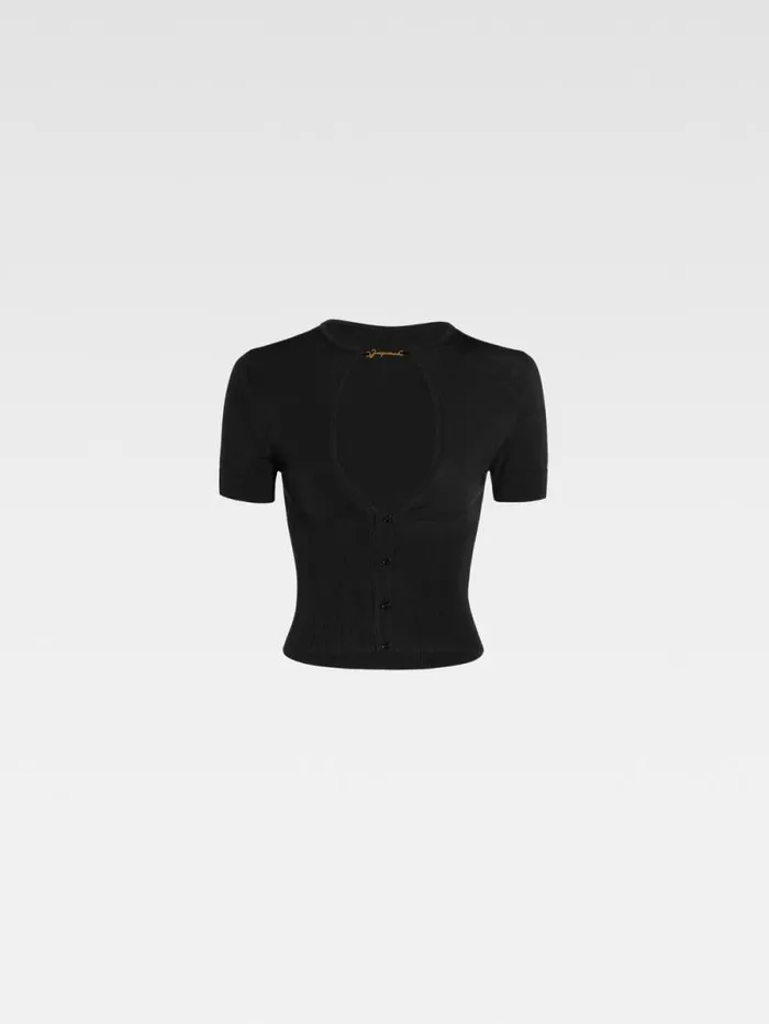JACQUEMUS The Pral Shortsleeve Top Black Women Knits JACQUEMUS The Pral Shortsleeve Top Black Women Knits