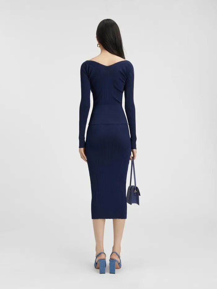 JACQUEMUS The Pral Top Dark Navy Women Tops and Shirts