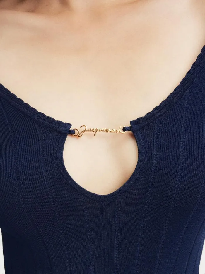 JACQUEMUS The Pral Top Dark Navy Women Tops and Shirts