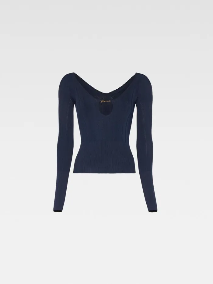 JACQUEMUS The Pral Top Dark Navy Women Tops and Shirts