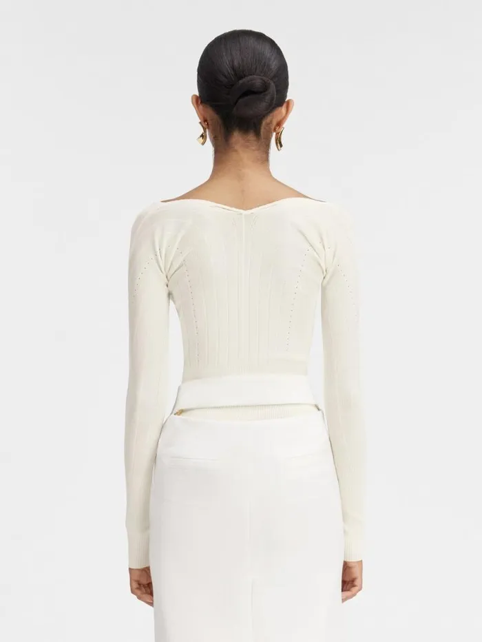 JACQUEMUS The Pral Top Offwhite Women Tops and Shirts JACQUEMUS The Pral Top Offwhite Women Tops and Shirts