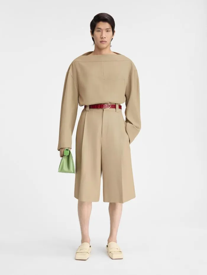 JACQUEMUS The Ravello Shorts Beige Men Trousers and Shorts