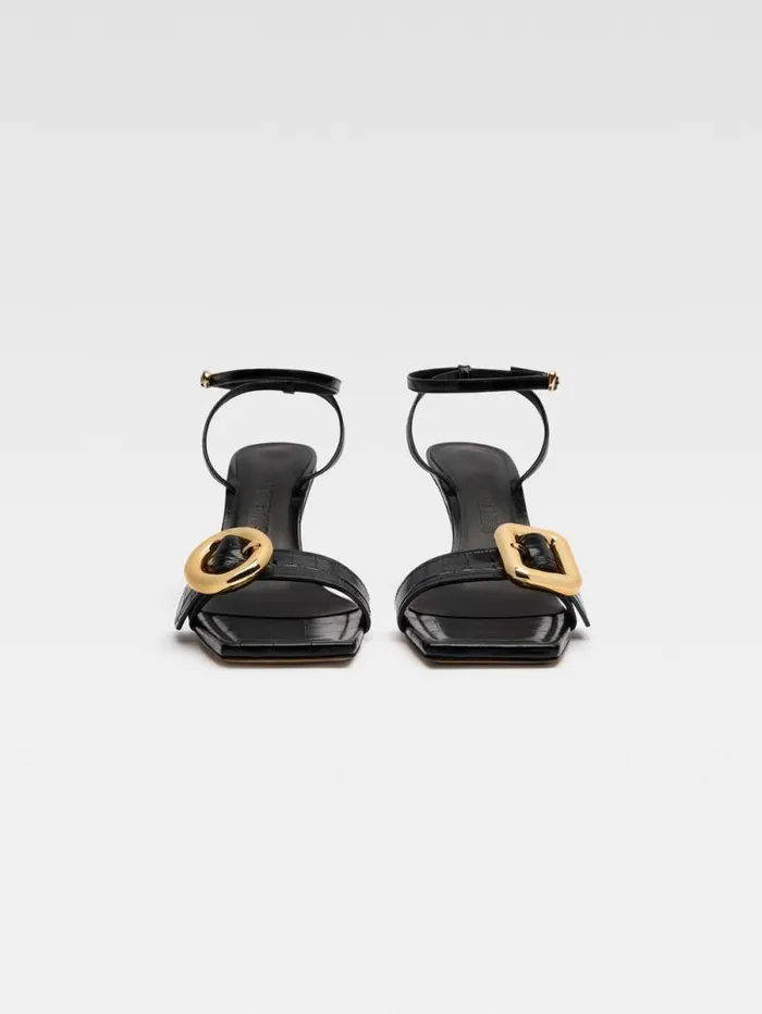 JACQUEMUS The Regalo Sandals Black Women Shoes JACQUEMUS The Regalo Sandals Black Women Shoes