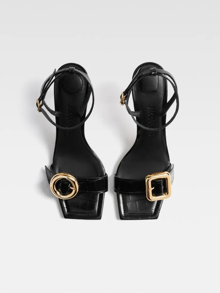 JACQUEMUS The Regalo Sandals Black Women Shoes JACQUEMUS The Regalo Sandals Black Women Shoes