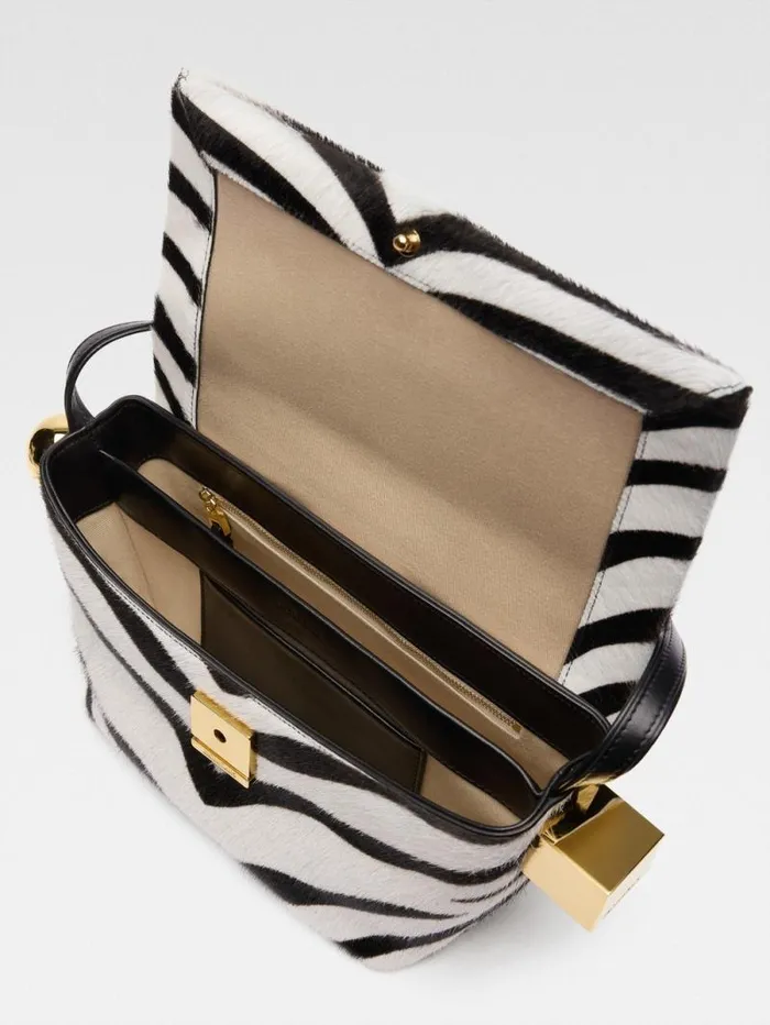 JACQUEMUS The Rond Carr Black and White Zebra Women Shoulder Bags JACQUEMUS The Rond Carr Black and White Zebra Women Shoulder Bags