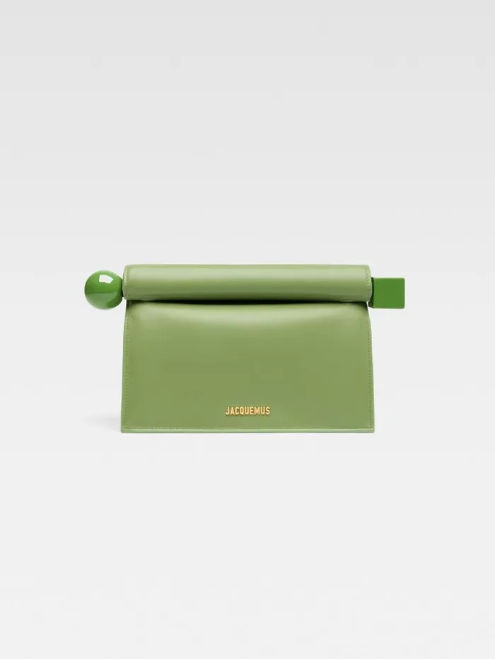 JACQUEMUS The Rond Carr Clutch Green Women Crossbody and Handbags