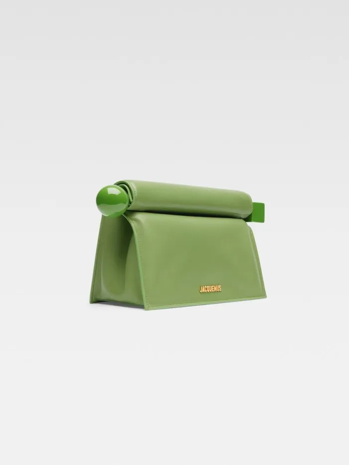 JACQUEMUS The Rond Carr Clutch Green Women Crossbody and Handbags JACQUEMUS The Rond Carr Clutch Green Women Crossbody and Handbags