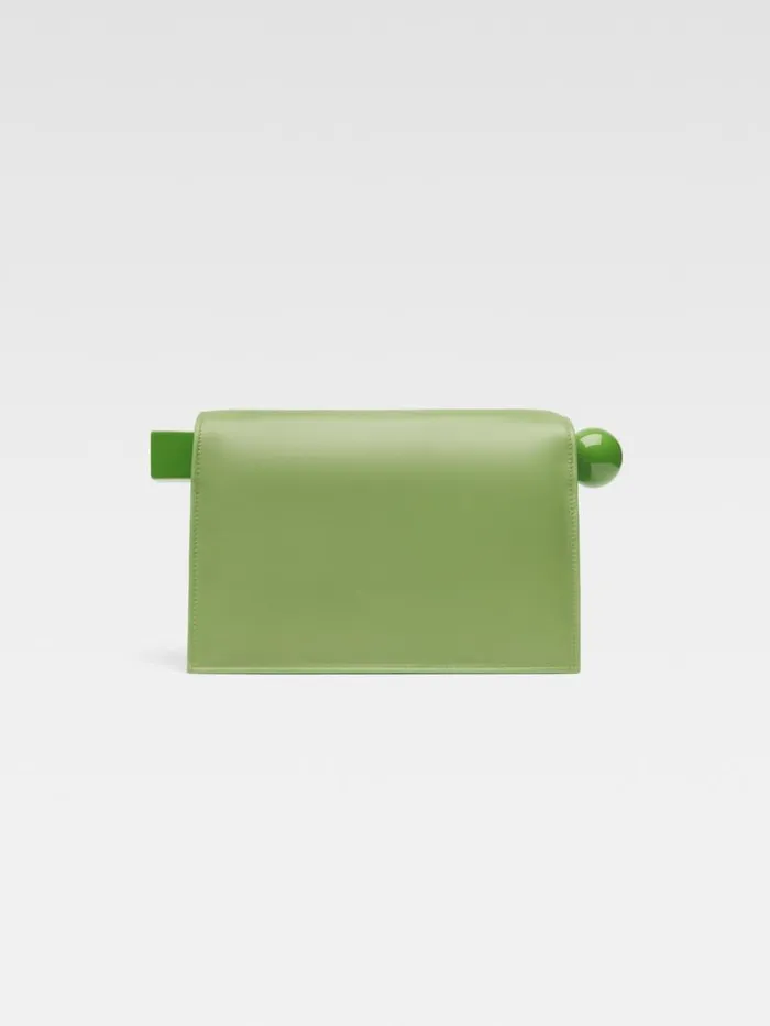 JACQUEMUS The Rond Carr Clutch Green Women Crossbody and Handbags JACQUEMUS The Rond Carr Clutch Green Women Crossbody and Handbags