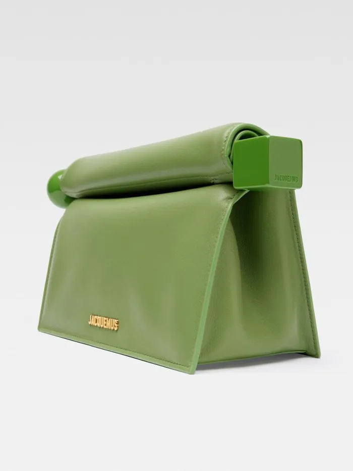 JACQUEMUS The Rond Carr Clutch Green Women Crossbody and Handbags JACQUEMUS The Rond Carr Clutch Green Women Crossbody and Handbags