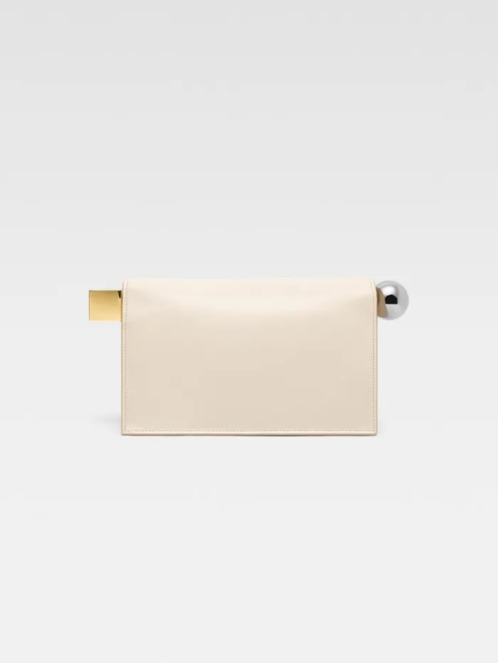 JACQUEMUS The Rond Carr Clutch Light Ivory Women Crossbody and Handbags JACQUEMUS The Rond Carr Clutch Light Ivory Women Crossbody and Handbags