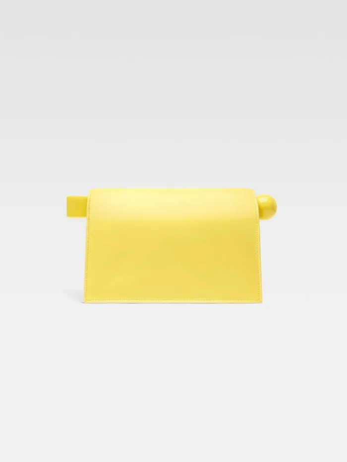 JACQUEMUS The Rond Carr Clutch Yellow Women Crossbody and Handbags