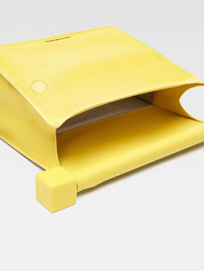 JACQUEMUS The Rond Carr Clutch Yellow Women Crossbody and Handbags