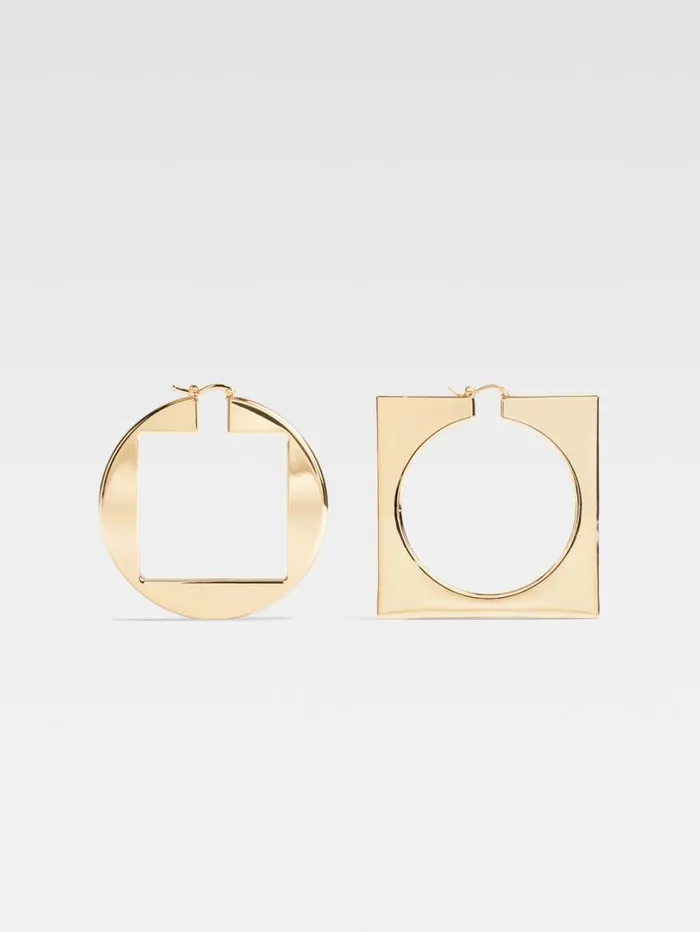 JACQUEMUS The Rond Carr Hoops Earrings Light Gold Women Jewellery