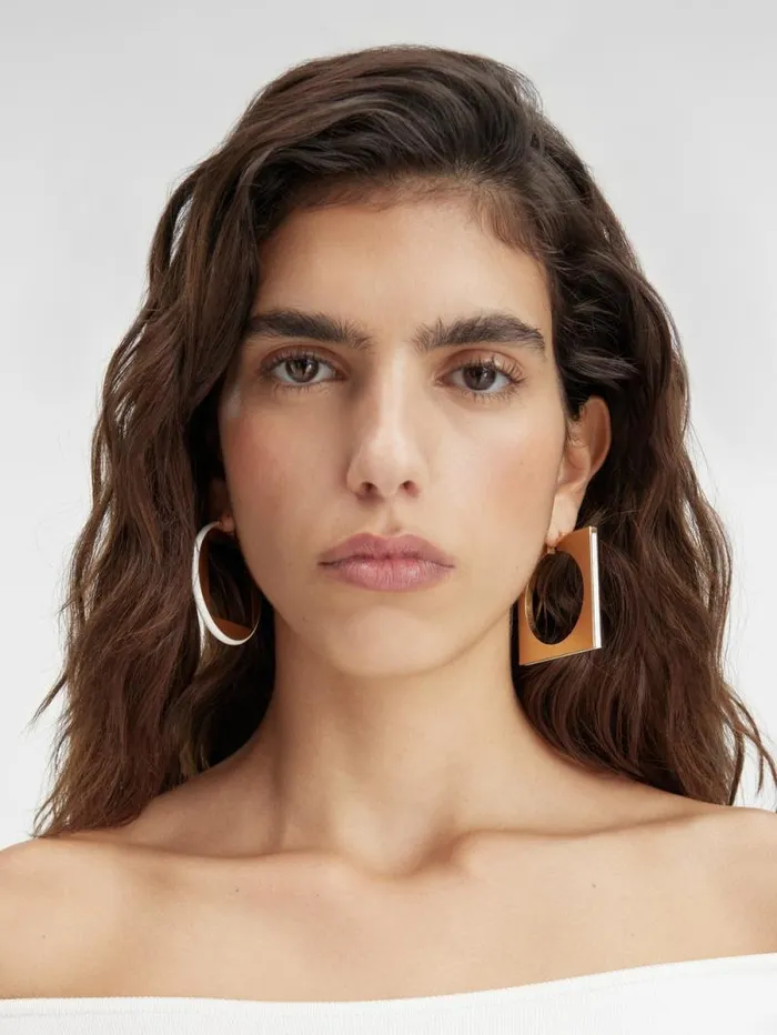 JACQUEMUS The Rond Carr Hoops Earrings White Women Jewellery JACQUEMUS The Rond Carr Hoops Earrings White Women Jewellery