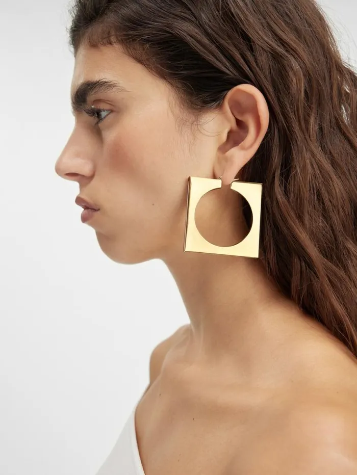 JACQUEMUS The Rond Carr Hoops Earrings White Women Jewellery JACQUEMUS The Rond Carr Hoops Earrings White Women Jewellery