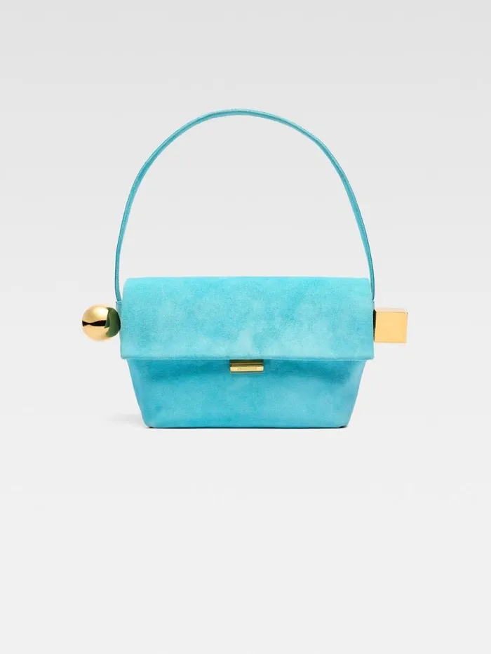JACQUEMUS The Rond Carr Light Turquoise Women Shoulder Bags