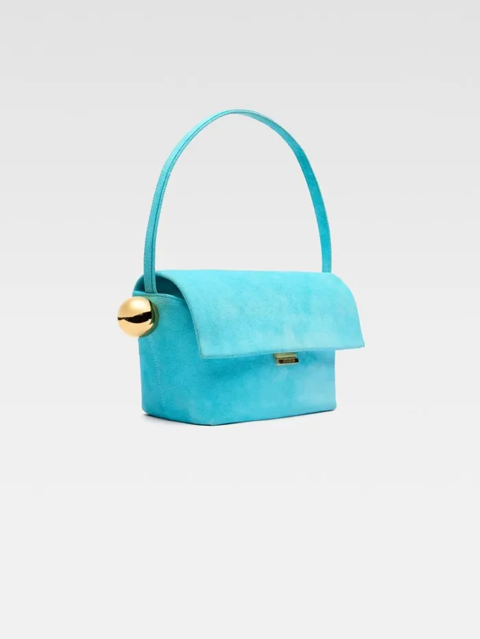 JACQUEMUS The Rond Carr Light Turquoise Women Shoulder Bags