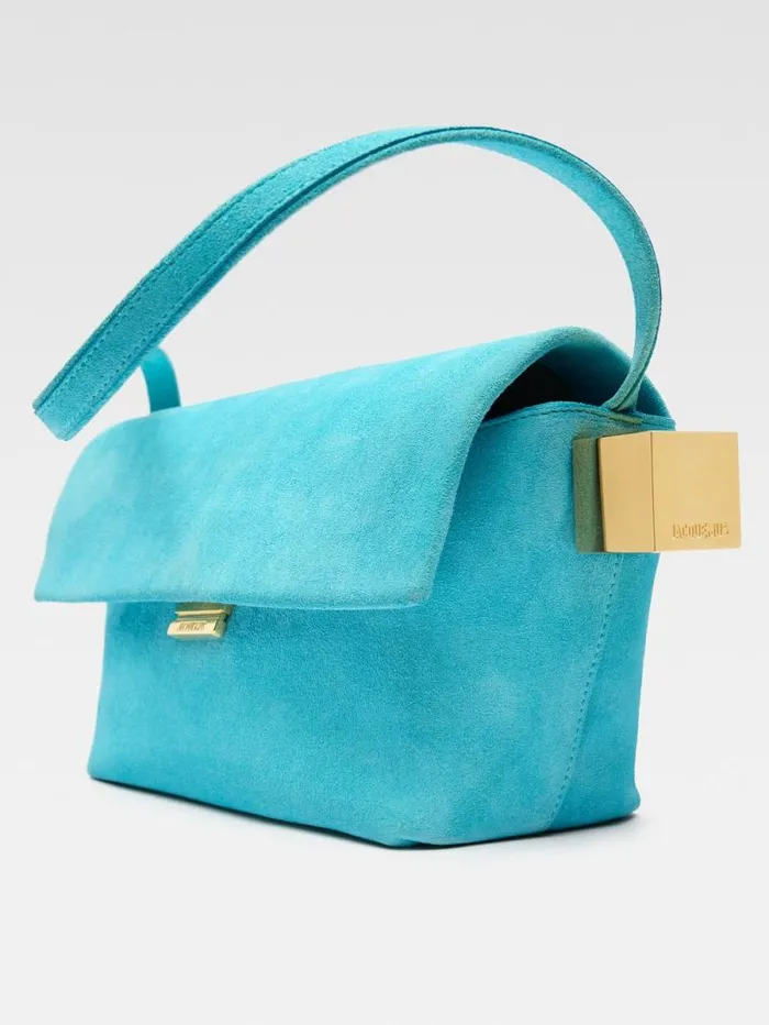 JACQUEMUS The Rond Carr Light Turquoise Women Shoulder Bags