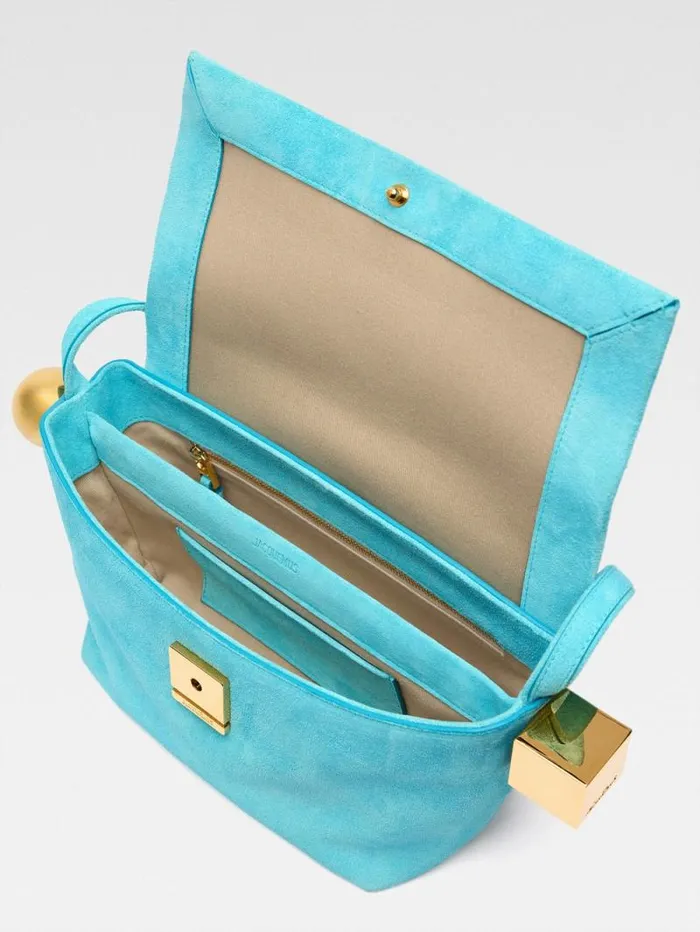 JACQUEMUS The Rond Carr Light Turquoise Women Shoulder Bags