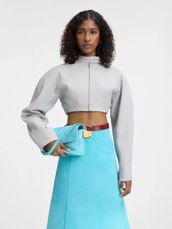 JACQUEMUS The Rond Carr Light Turquoise Women Shoulder Bags