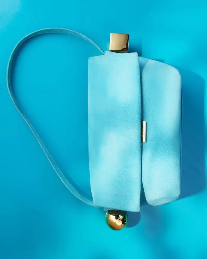 JACQUEMUS The Rond Carr Light Turquoise Women Shoulder Bags