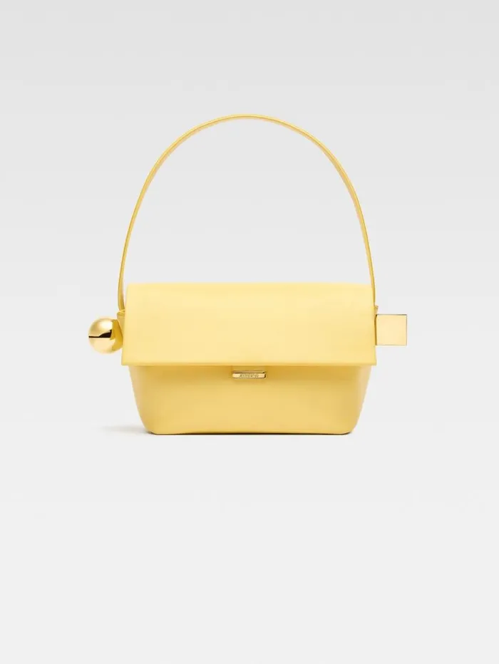 JACQUEMUS The Rond Carr Light Yellow Women Shoulder Bags