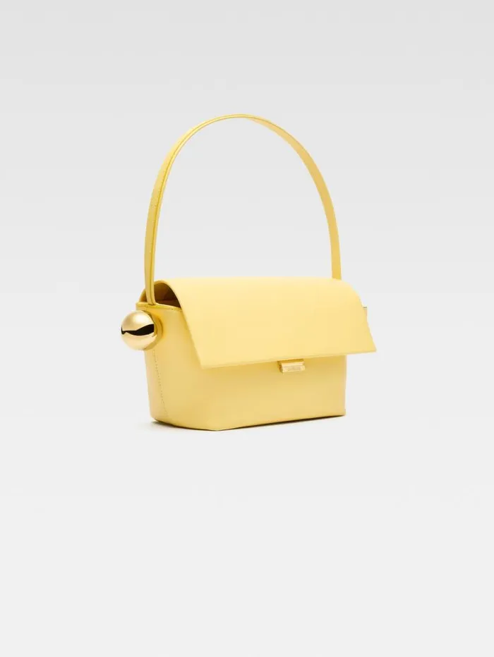 JACQUEMUS The Rond Carr Light Yellow Women Shoulder Bags JACQUEMUS The Rond Carr Light Yellow Women Shoulder Bags