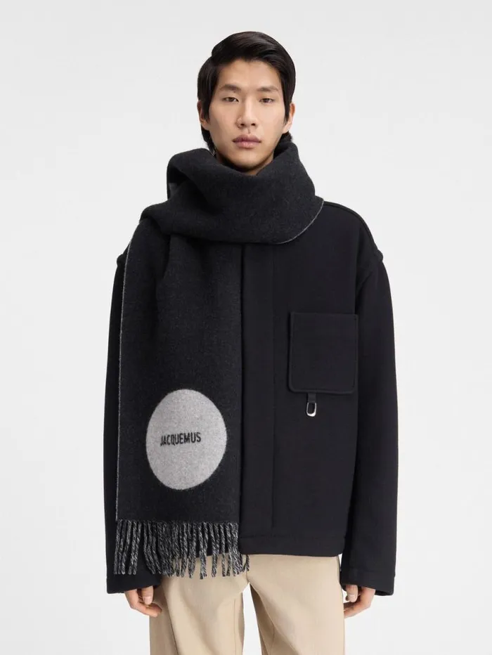 JACQUEMUS The Rond Carr Scarf Multiblack WomenMen Scarves Beanies and Gloves JACQUEMUS The Rond Carr Scarf Multiblack WomenMen Scarves Beanies and Gloves