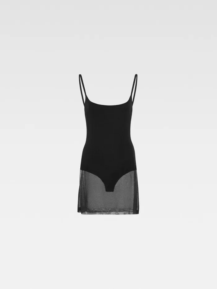 JACQUEMUS The Roupao Knit Dress Black Women Dresses and Skirts JACQUEMUS The Roupao Knit Dress Black Women Dresses and Skirts