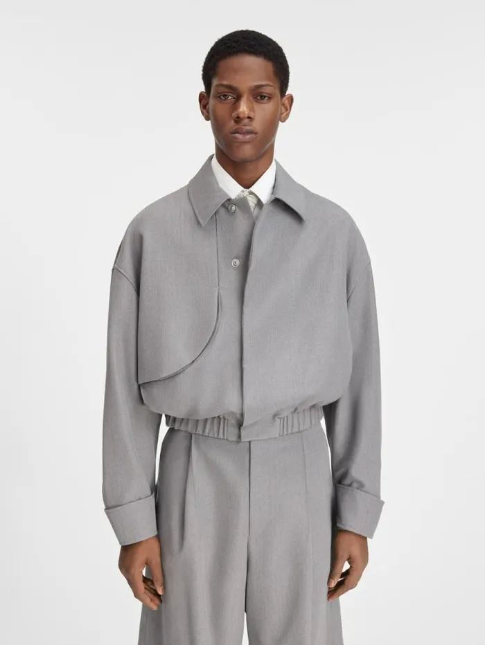 JACQUEMUS The Salti Jacket Grey Men Coats and Jackets